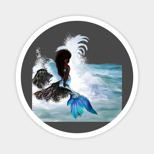 African Woman, Mermaid, Afro Black Girl Magic Magnet by logiamerch